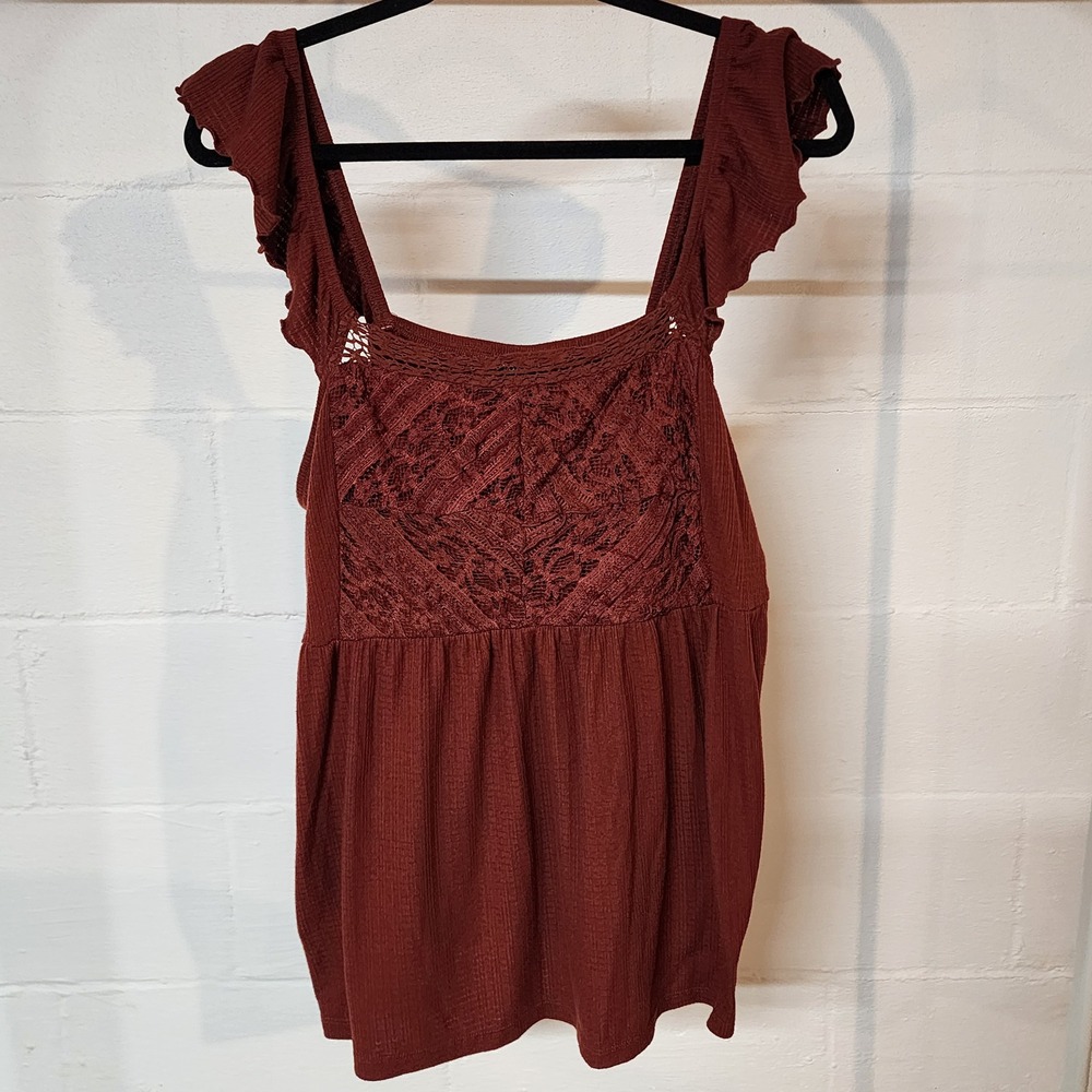 torrid Rust Red Lace-Front Tank Top
